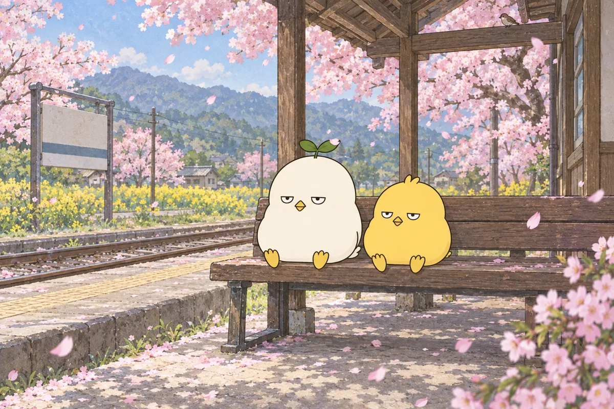4月 桜の無人駅